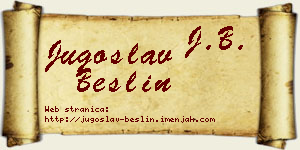 Jugoslav Bešlin vizit kartica
